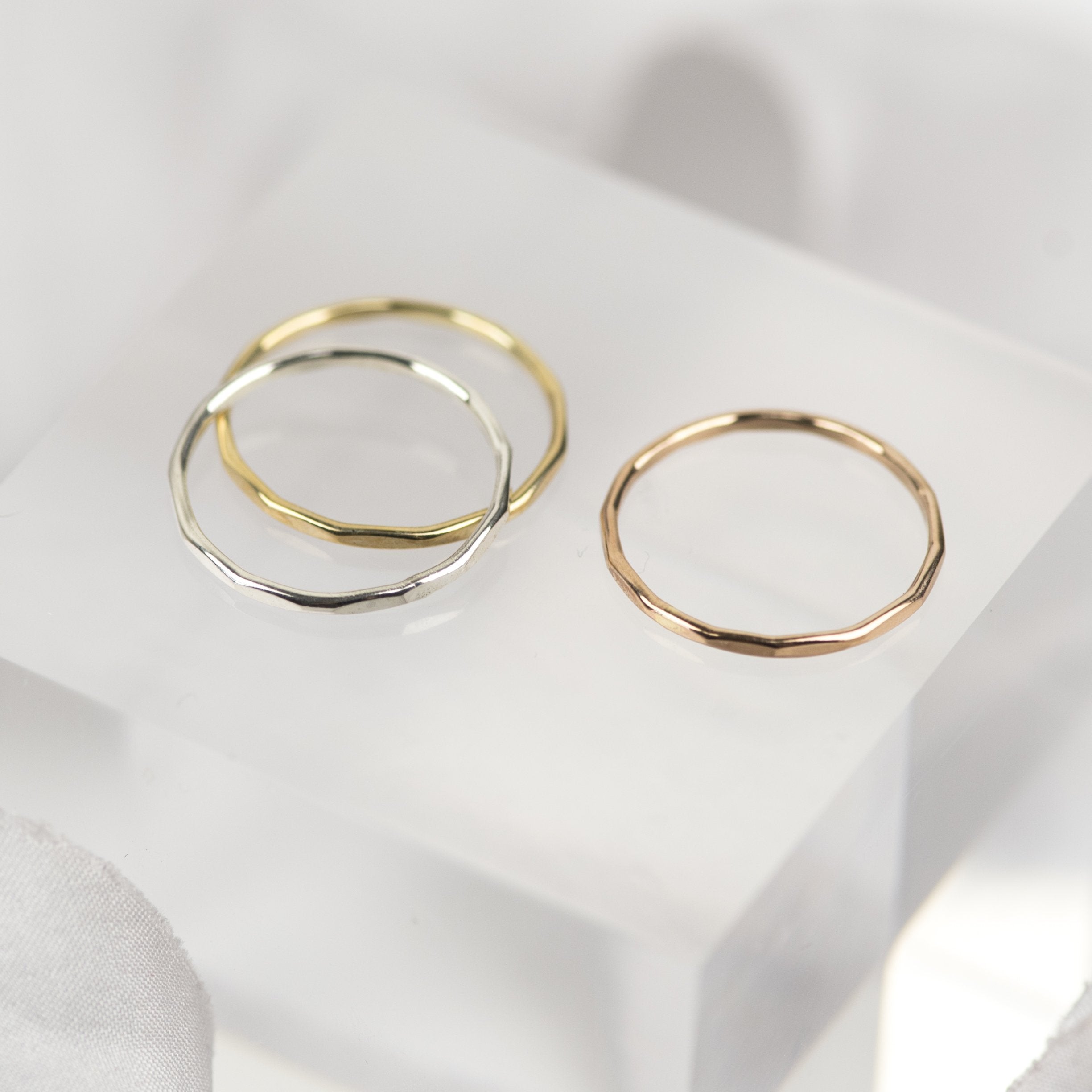 Solid gold hot sale stackable rings