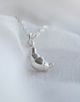 Petite Croissant Necklace in Sterling Silver