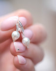 Ghost Pearl Huggie Earrings in Sterling Silver