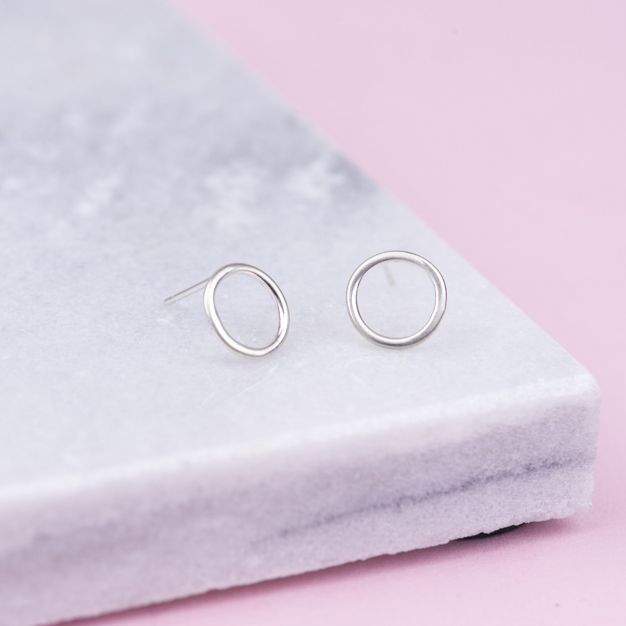 Sterling Silver Hoop Stud Earrings