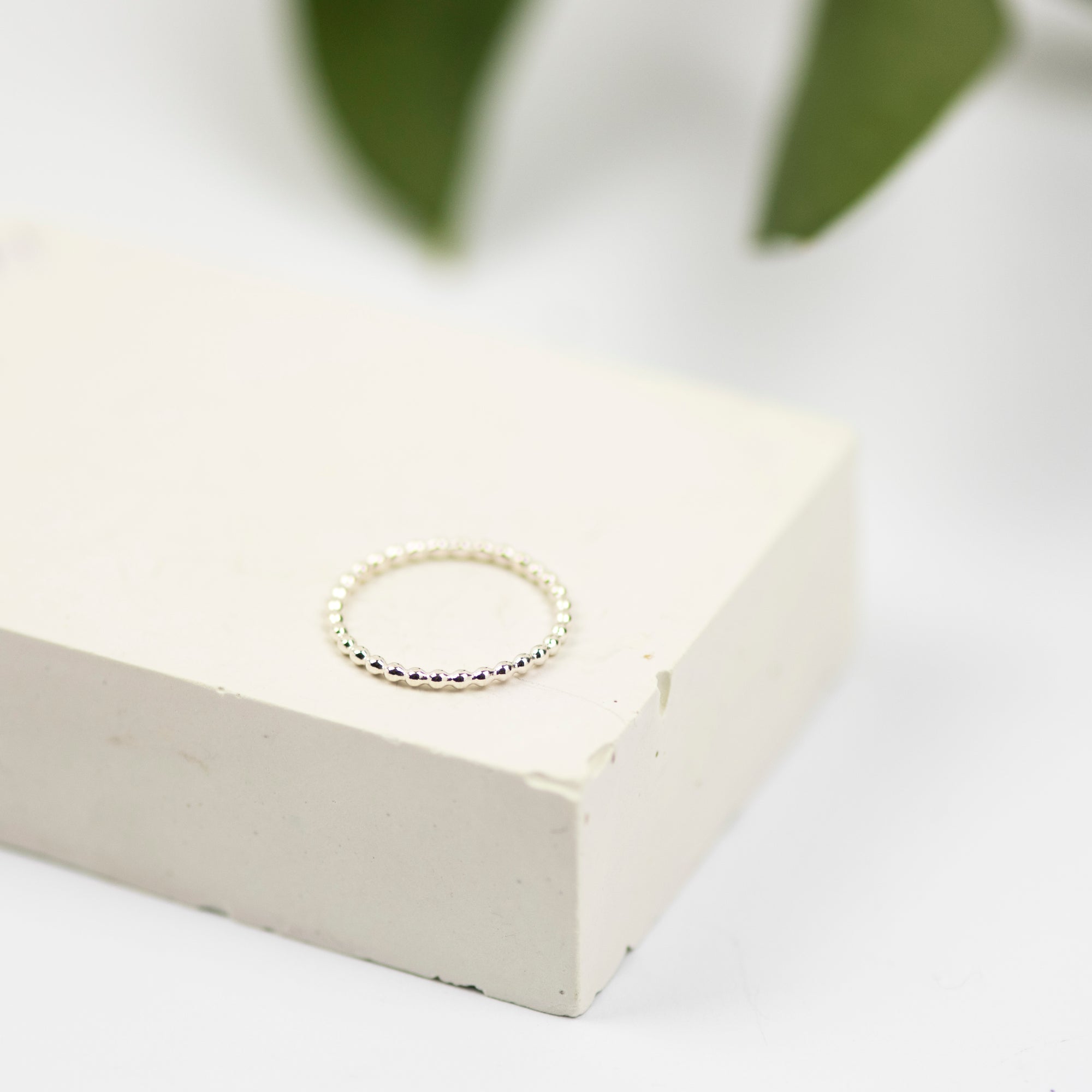 Sterling silver beaded stacking ring