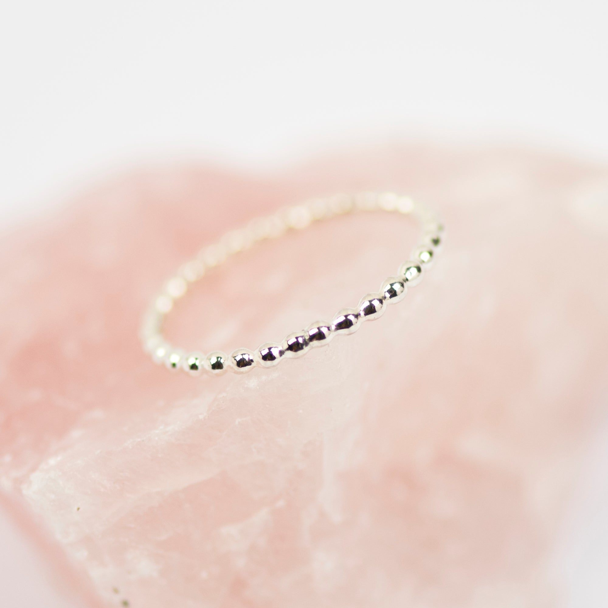 Sterling silver beaded stacking ring