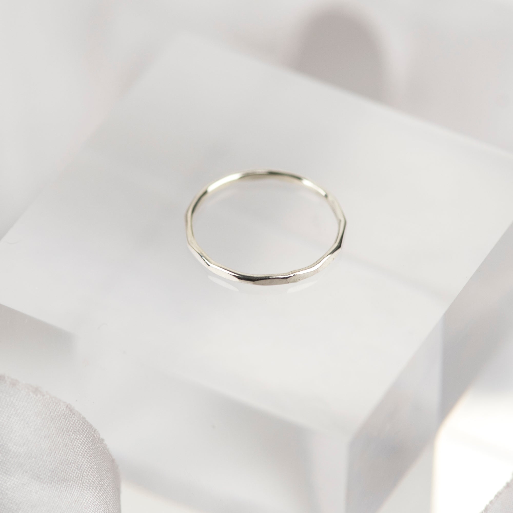 Sterling silver textured stacking ring